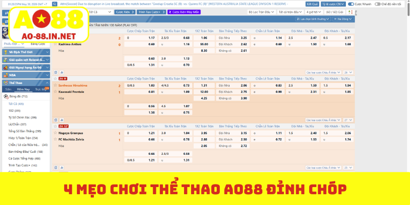4 mẹo chơi thể thao AO88 đỉnh chóp