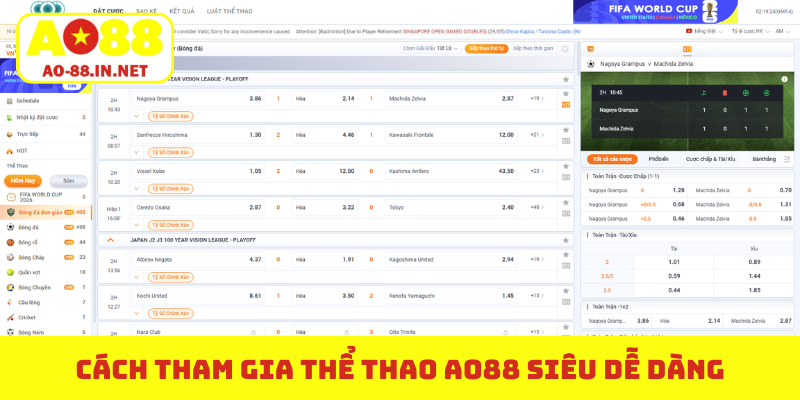Cách tham gia thể thao AO88 siêu dễ dàng