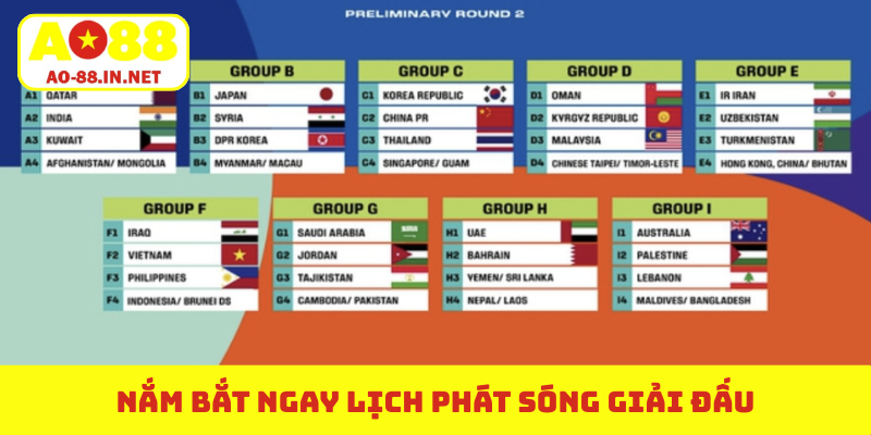 Nắm bắt ngay lịch phát sóng giải đấu